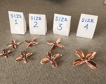 NEW ITEM! Crimped Copper 4-Petal Flower Component, Handmade
