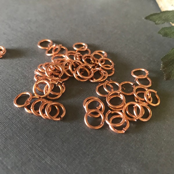 20gauge Copper Open Jump Rings, Handcut, Saw Cut, Raw Copper