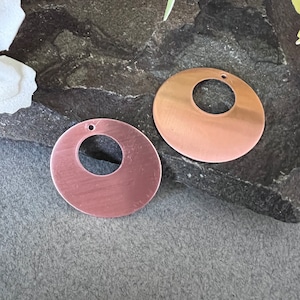 Copper Blank Disks with Cut Out: Enameling Jewelry Findings (1 1/4 Inch)