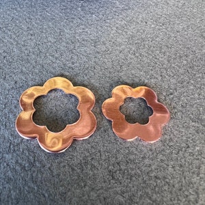 Copper Flower Blank: 6-Petal Cut-Out, Jewelry Findings