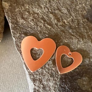 Copper Heart Blank with CENTER Cut-Out: Jewelry Making Supplies