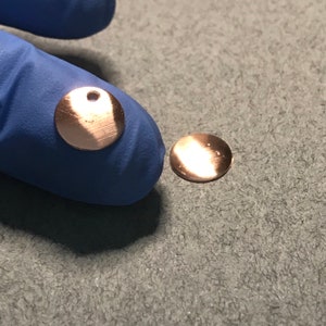 Small 3/8 Inch Hand Cut Copper Disk Blank: Jewelry Findings