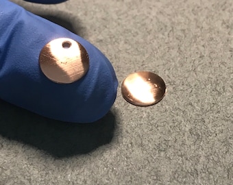 Small 3/8 Inch Hand Cut Copper Disk Blank: Jewelry Findings