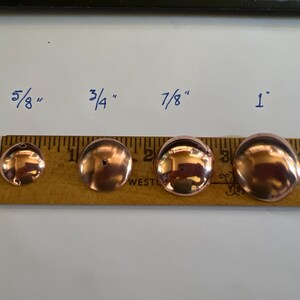 Domed Copper Disk Blank in 4 Sizes