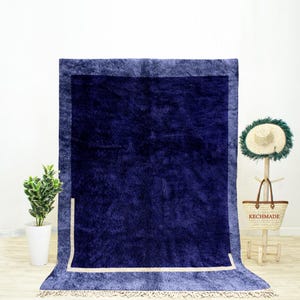Blue Moroccan Rug, Blue Abstract Rug, Handmade Rug, Berber Wool Rug, Beni Ourain Rug, Modern Rug Design, Moroccan Shag Rug, Rug for Bedroom
