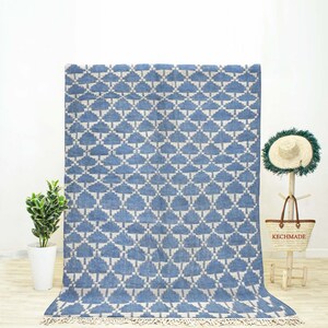 Kilim Rug for Sale, Kilim Area Rug, Moroccan Berber Rug, Area Rug 8x10, Blue Kilim Rug, Boho Rug