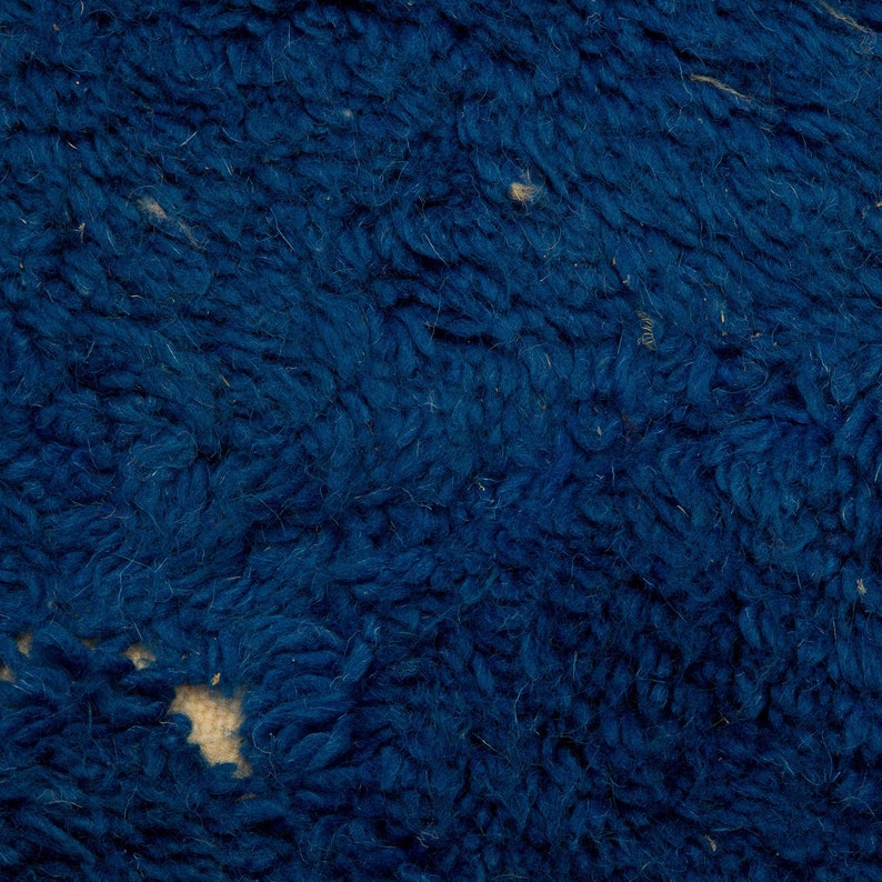 Large Blue Moroccan Rug | Handwoven Wool Beni Ourain Rug image 4