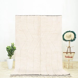 Moroccan Shag Rug, Berber Rug, Handmade Rug, Beni Ourain Rug, Area Rug for Living Room