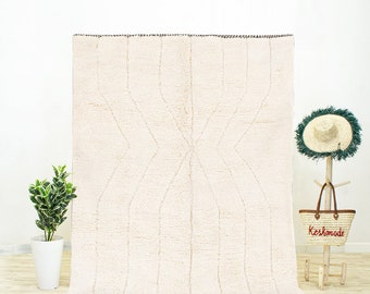 Handmade Wool Berber Shag Rug, Beni Ourain Style