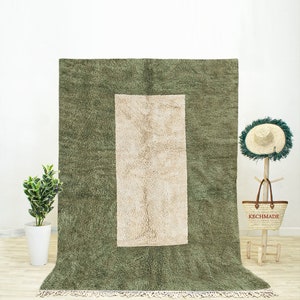 Contemporary Moroccan Rug, Abstract Moroccan Rug, Green Rug, Beni Rug, Handmade Rug, Quality Wool Rug, Area Rug 9x12