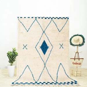 Geometric Rug, Moroccan Rug, Shag Rug, Beni Ourain rug, Boho Rug, Area Rug 8x10, Bedroom Rug