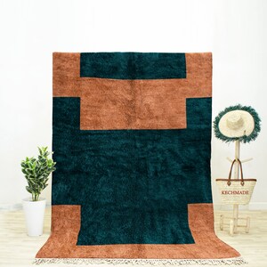Green Rug 9x12, Beni Moroccan Rug, Berber Wool Rug, Green Beni Ourain Rug, Handmade Furniture, Soft Rug, Green Rugs for Bedroom
