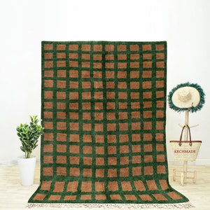 Moroccan rug hand woven - Beni ourain rug - wool berber rug - Custom rug - handmade rug, moroccan berber checkered rug