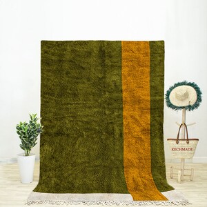 Green Moroccan Rug, Abstract Area Rug, Green Rug for Living Room, Green Rug 8x10, Moroccan Rug Green, Berber Rug Green