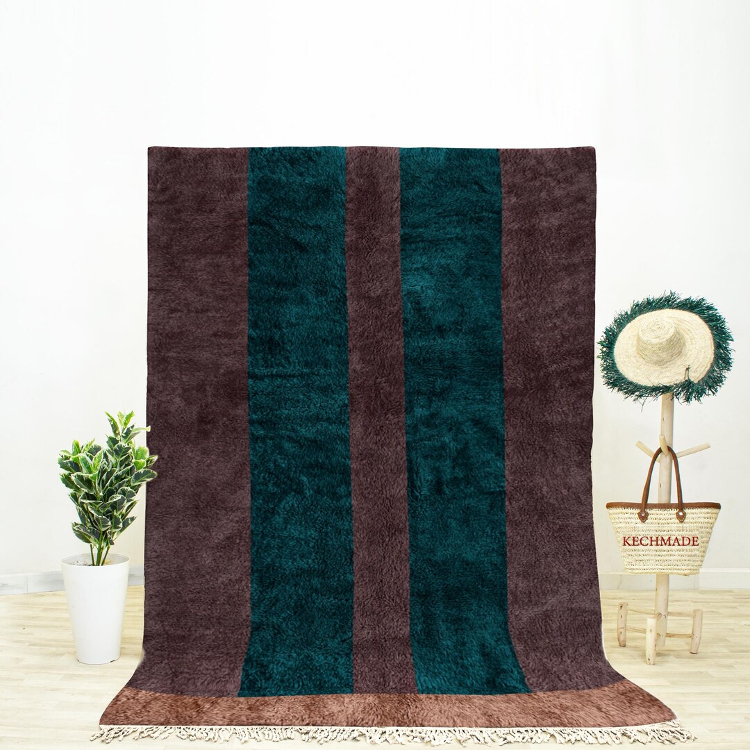 Handwoven Brown Abstract Rug Using Natural Wool Rug With a Custom Brown ...