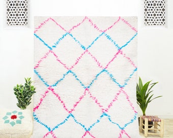 Colorful Diamond Berber Rug | Handwoven Moroccan Shag Rug
