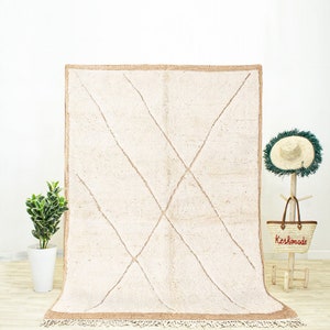 Contemporary Rug, Moroccan Rug, Berber Rug, Shag Rug, Handmade Wool Rug, Beni Ourain Rug, Area Rug