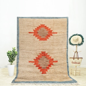 Authentic Moroccan Berber Rug - Handmade Colorful Beni Ourain Rug for a Boho Look - Moroccan Shag Rug
