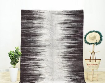 Handwoven Black Kilim Rug, Berber Boho Area Rug 8x10