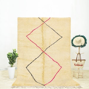 Geometric Rug, Moroccan Rug, Shag Rug, Boho Rug, Beni Ourain rug, Area Rug 8x10, Bohemian Rug