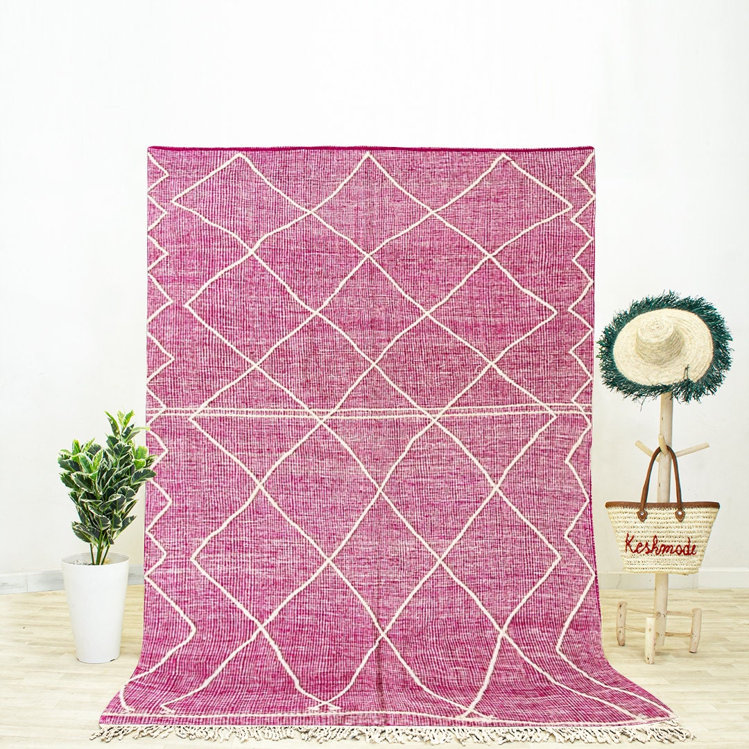 KILIM MOROCCAN RUG Moroccan Rug Pink Kilim Moroccan Rug Etsy