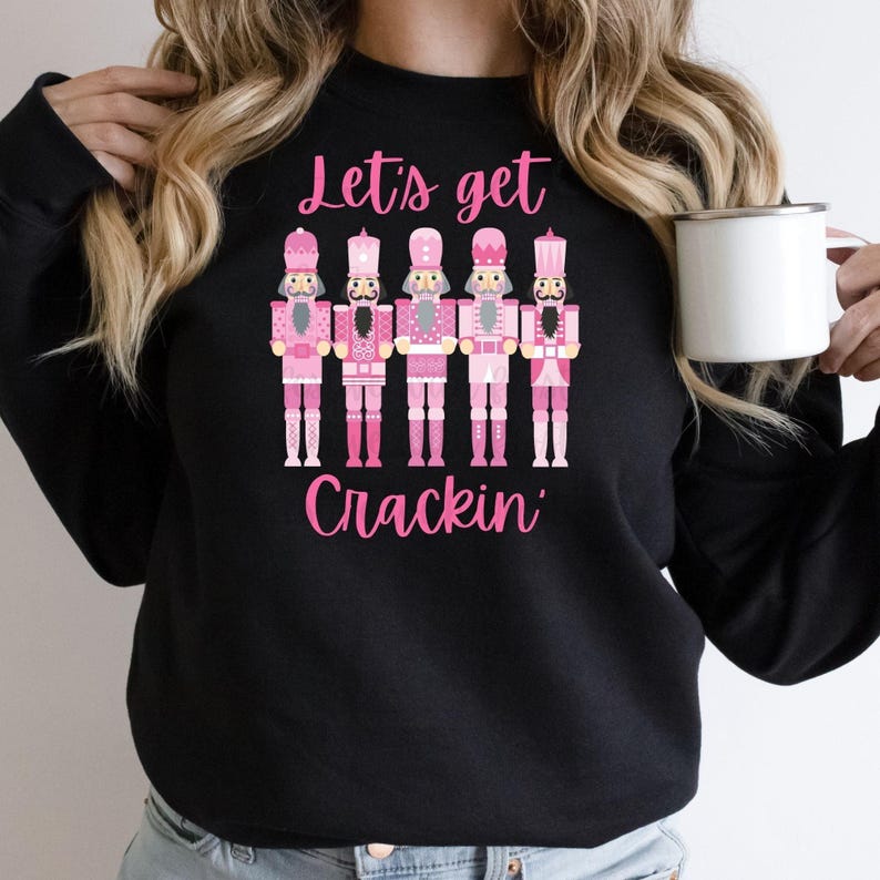 Pink Christmas PNG, Nutcrackers PNG Instant Download, Christmas Sublimation, Digital Download, Pink Character PNG, Let's Get Sublimation image 3