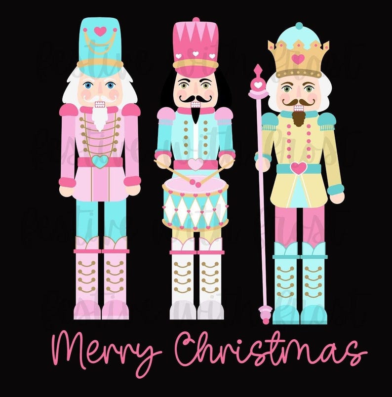 Cascanueces rosa: Amigos PNG, descarga digital / Sublimación navideña / Uso comercial / Descarga instantánea PNG / Navidad rosa PNG imagen 5