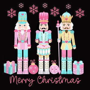 Cascanueces rosa: Amigos PNG, descarga digital / Sublimación navideña / Uso comercial / Descarga instantánea PNG / Navidad rosa PNG imagen 4