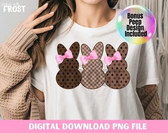 Peeps clipart Happy Easter bunny png for sublimation DTF commercial use girls Easter design