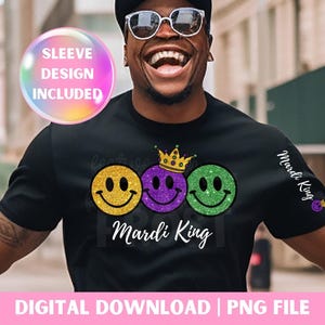 Mardi King PNG for Sublimation Design Print on Demand with commercial license included high resolution Mardi Gras shirt PNG for men