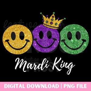 Mardi King PNG for Sublimation Design Print on Demand with commercial license included high resolution Mardi Gras shirt PNG for men