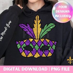 Little Miss Mardi Gras PNG Mardi Gras Mask PNG Retro Mardi Gras Sublimation design print on demand fleur de lis png