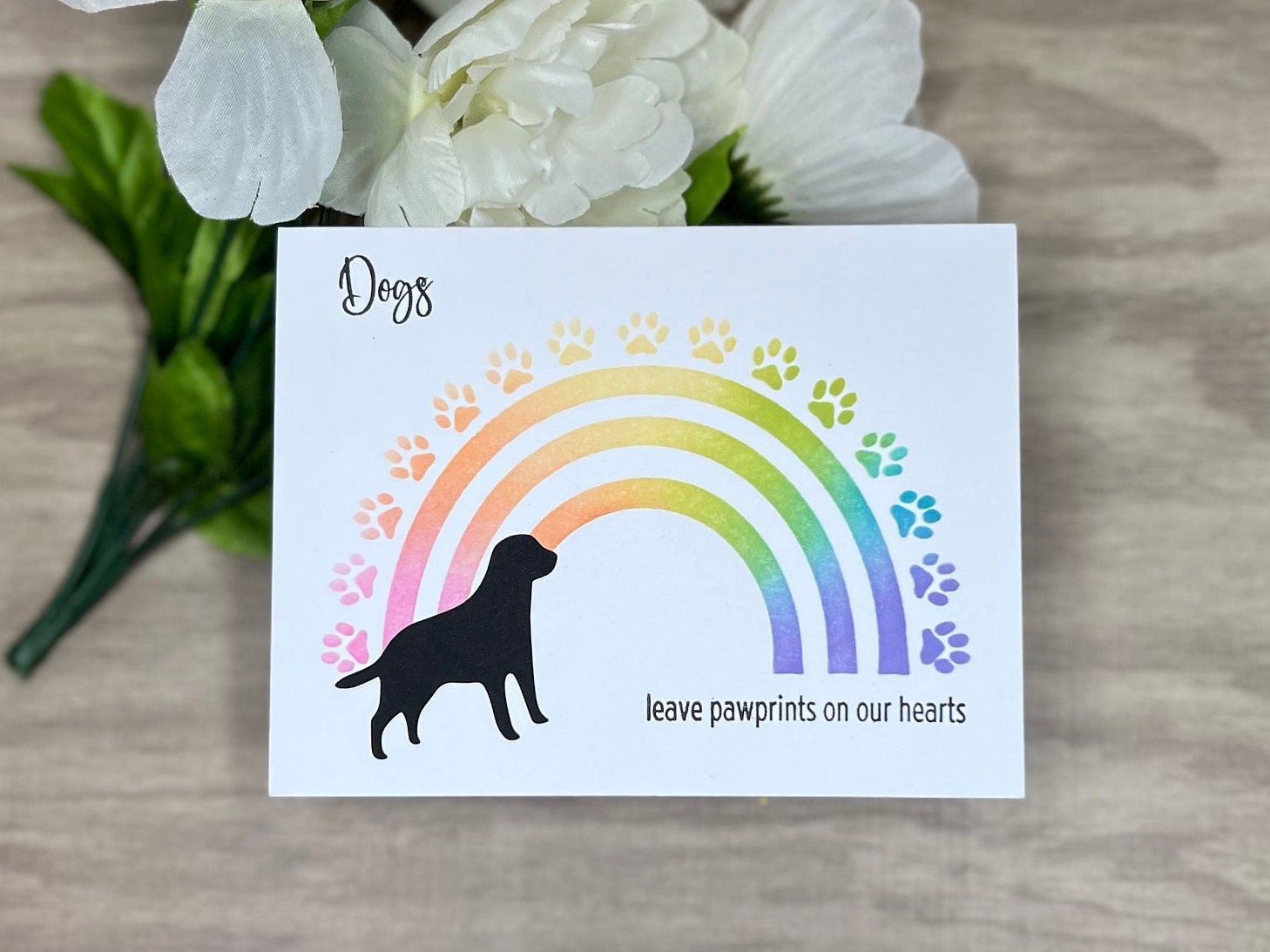 Handmade Card, Pet Sympathy, Rainbow Bridge, Pet Loss, Dog - Etsy
