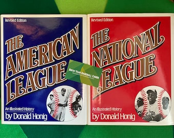 The American League *and* The National League An Illustrated History by Donald Honig | Hardcover Baseball History Memorabilia Book | 2 Books
