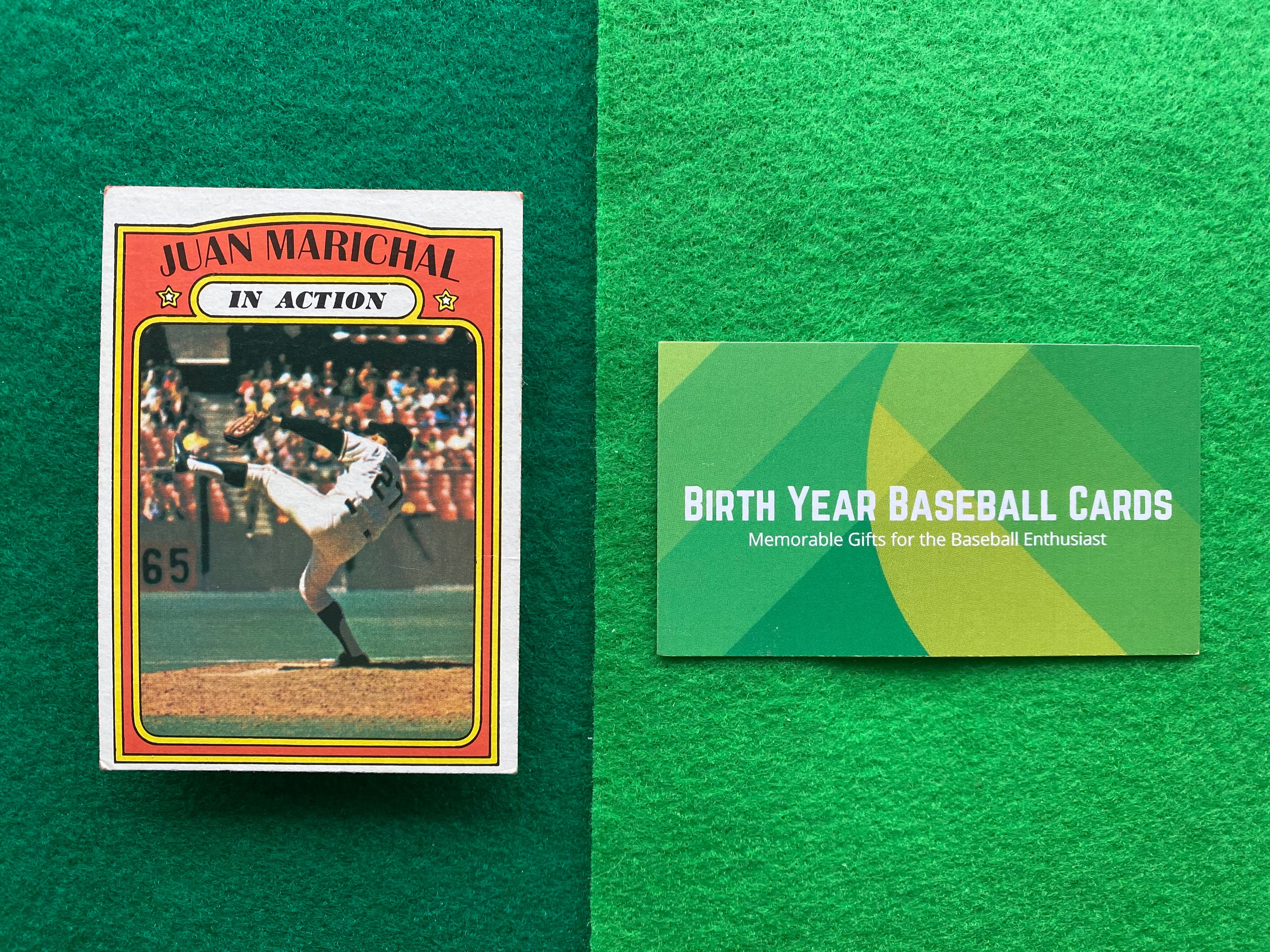 1972 Topps Juan Marichal Card 567 and in Action Card 568 