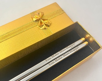 Engraved Chopsticks, Personalized Chopsticks, Japanese Ramen Bowl Chopsticks, 21st 30th Birthday Gift,  40th 50th Birthday Gift For Men