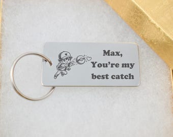 Personalized Pokemon Keychain – You’re My Best Catch – Custom Name Keychain – Valentine’s Day Gift – Gamer Gift