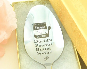 Personalized Peanut Butter Spoon, Custom Engraved Spoon, Peanut Butter Spoon, Teen Boy Gift, 21st Birthday gifts, Gift For Her, Gift For Him