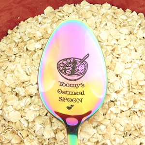 Personalized Oatmeal Spoons, Custom Name Spoon, Breakfast Spoon, Engraved spoon, Birthday Gift, Gift for Dad and Mom, Gift for her and him