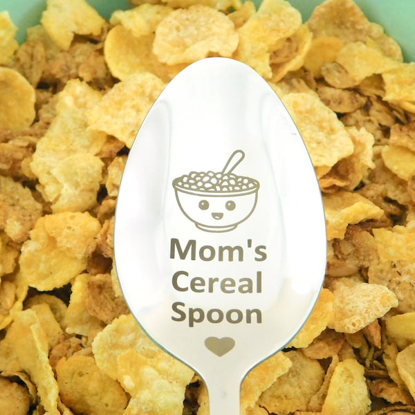 Personalized Cereal Spoons, Custom Name Spoon, Cute Cereal Spoon, Engraved Name spoon, long distance mom, Gift for Mom, Cereal Lover Gifts