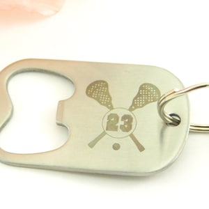 Personalized Lacrosse Keychain, Lacrosse Gifts For Players, Lacrosse Keychain Bottle Opener Gifts For Players, Custom Bottle Opener Keychain