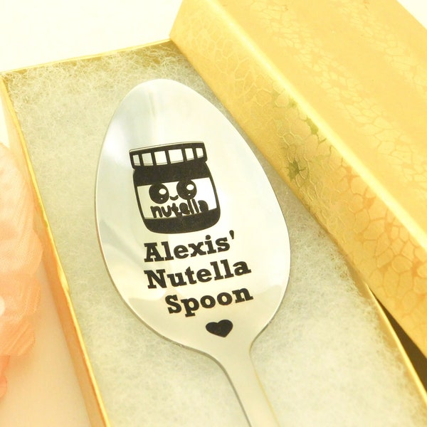 Personalized Nutella Spoons, Custom Name Spoon, Nutella Spoon, Engraved Name spoon, Birthday Gift, Gift for her, Mother Father in Law Gifts