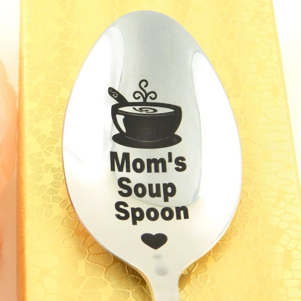 Personalized Spoons, Kawaii Soup Spoon, Custom Spoon, Dinner Spoon, Engraved spoon, Mother Father in Law Gift, Mother's day Gifts for Mom