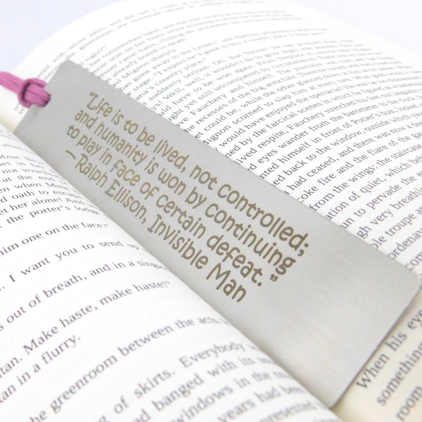 Personalised Bookmark, Engraved Stainless Steel Bookmark, Custom Bookmark, Aesthetic Bookmark, Silver Metal bookmark, Book Lover Gifts