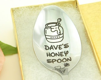 Personalized Honey Spoons, Custom Name Spoons, Engraved Honey Spoon, Teen Boy Gift, Honey Bee Décor, Honey Lovers Gifts, Mother in Law Gifts