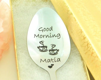 Personalized Spoons, Custom Coffee Spoons, 1st Anniversary Gifts For Boyfriend Husband, 20th Wedding Anniversary Gift, Gifts for mom