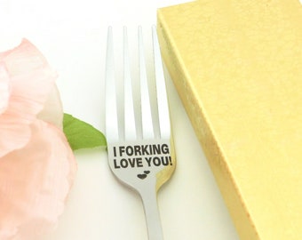 Personalized Fork, I Forking Love You, Engraved Fork, Custom Fork, 1st Anniversary Gift, Pickle, Carving Fork, Christmas Gift For Boyfriend