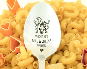 Personalized Mac and Cheese Spoon – Custom Engraved Gift for Kids, Teens & Food Lovers