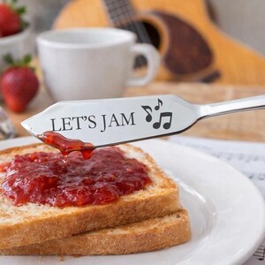 Custom Engraved Spreader Knife Personalized Text Knife, Let’s Jam Knife, Jam & Butter Spreader, Gift for Foodies, Kitchen Custom Engraving