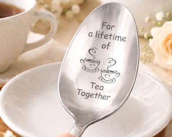 Personalized Tea Spoon Gift for Anniversaries, Birthdays, Couples, and Tea Lovers